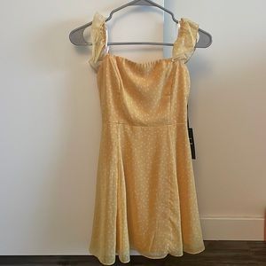 Yellow Polka Dot Mini Dress